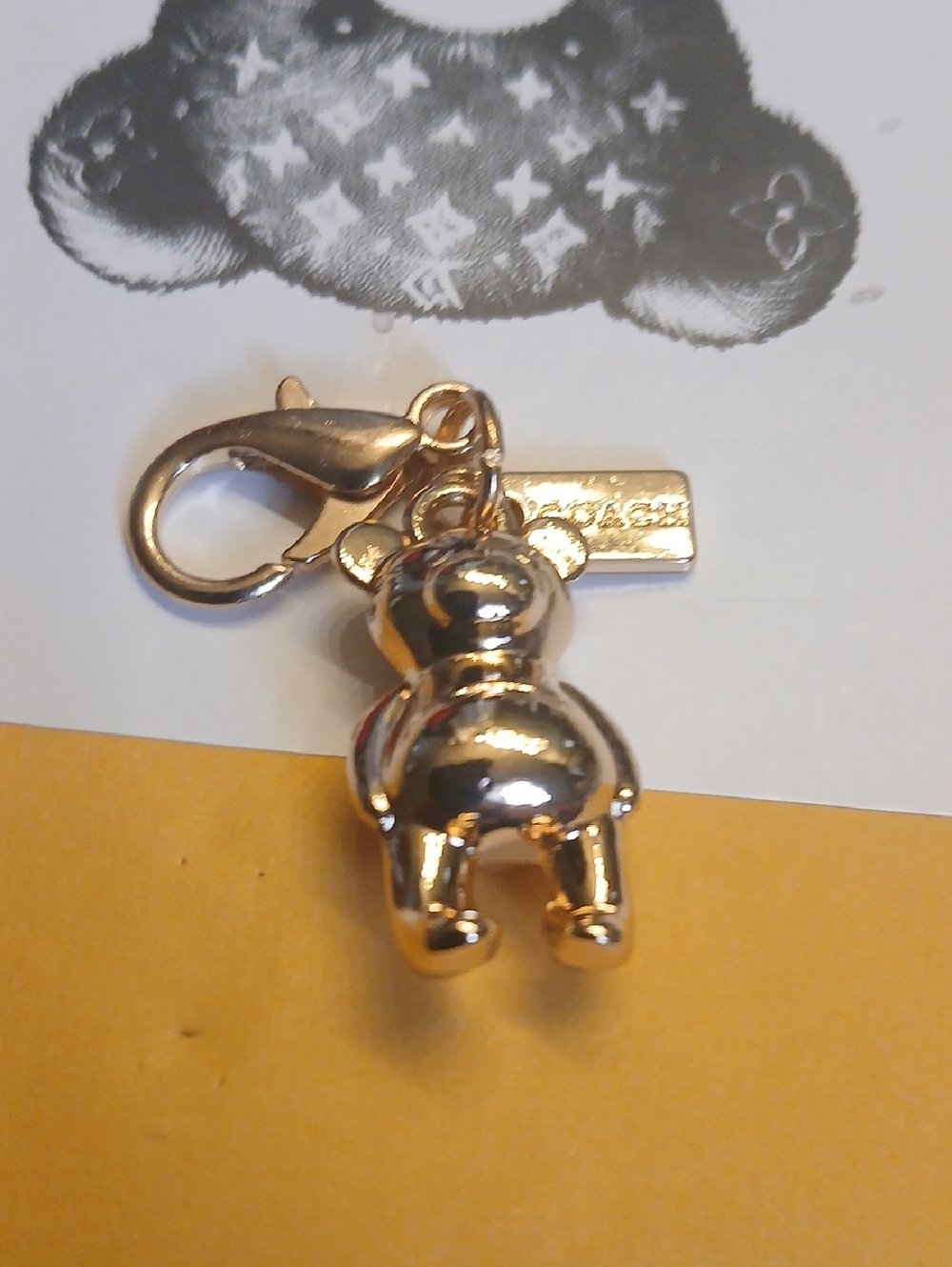 Mini Coach Gold Bear Charm Keychain